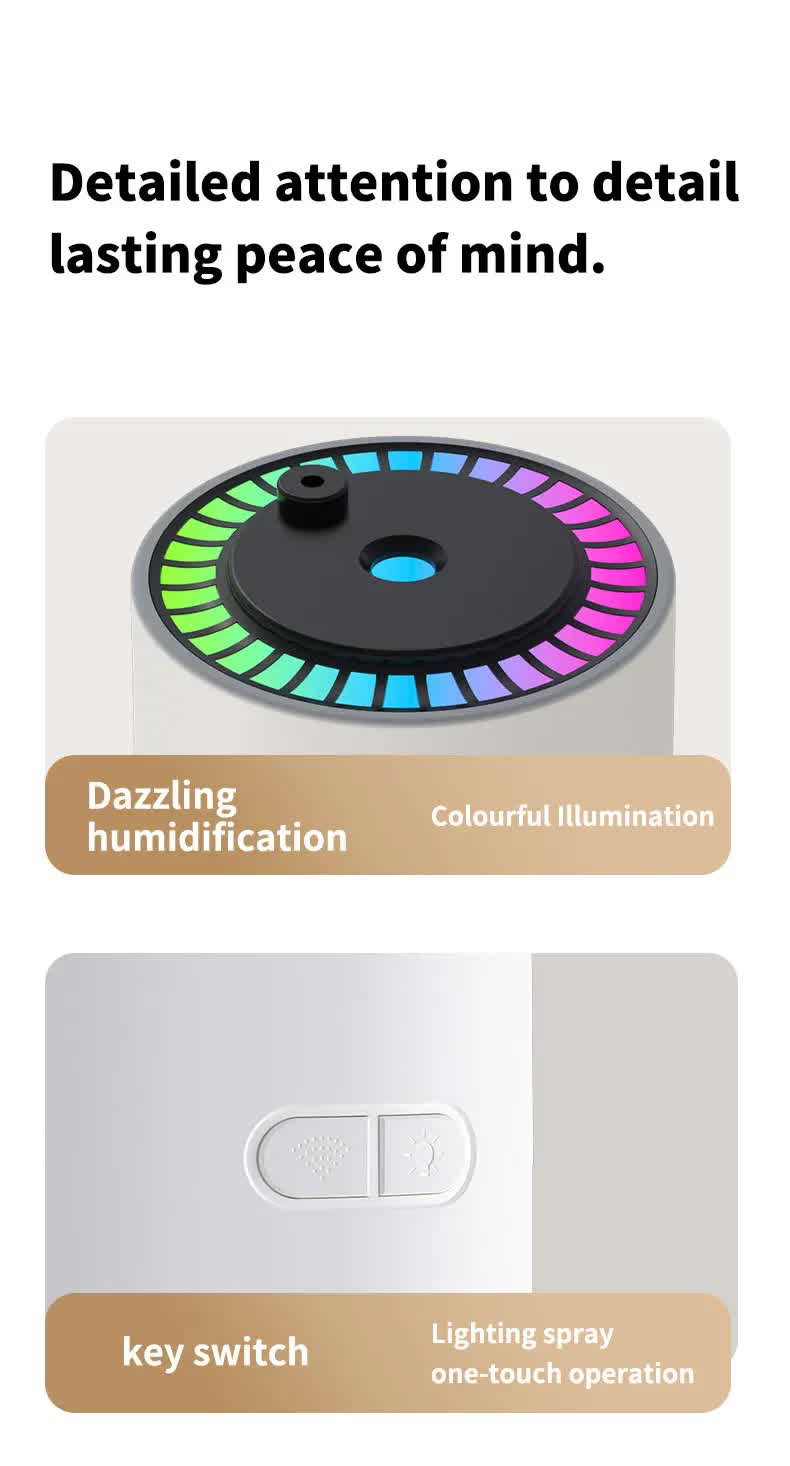 White portable ultrasonic mist humidifier and starry sky projector for home and car — view 5