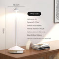 White minimalist aluminum mushroom LED night light with anti slip base and touch control