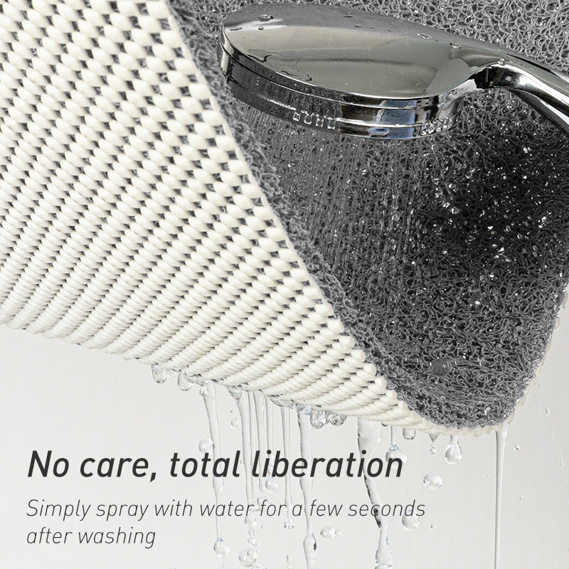 Brown loofah bath mat with textured PVC surface and non-slip backing for safe shower use. — view 2