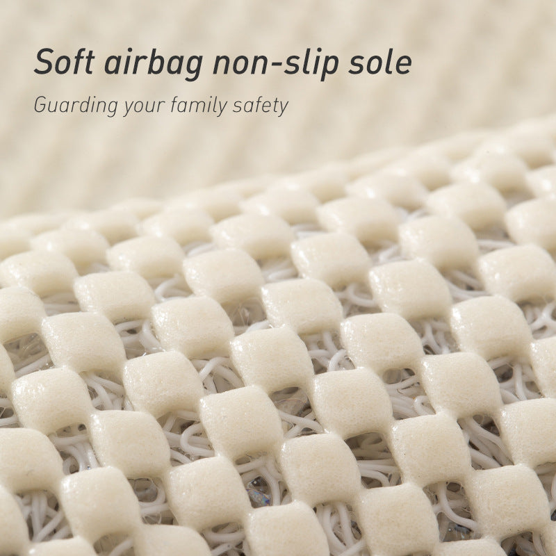 Brown loofah bath mat with textured PVC surface and non-slip backing for safe shower use. — view 3