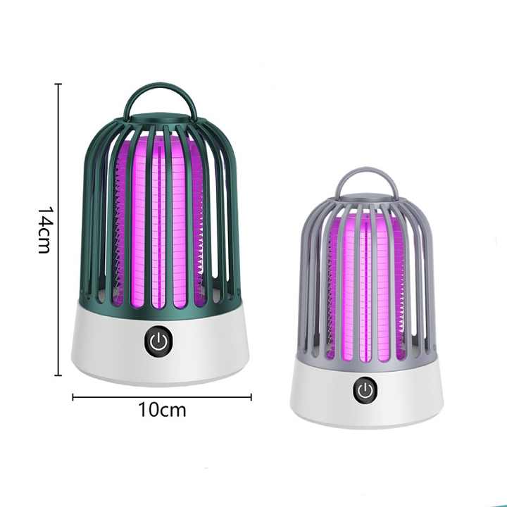 Yellow electric mosquito killer lamp, compact portable bug zapper with internal UV light grid. — view 5