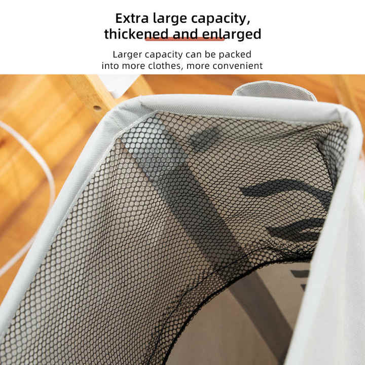 Rolling laundry basket in coffee brown with smooth wheels and a collapsible steel frame. — view 5