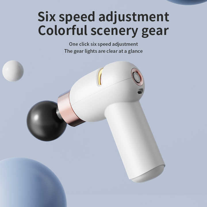 Purple portable mini massage gun with compact ergonomic design for deep tissue muscle relaxation and recovery — view 3