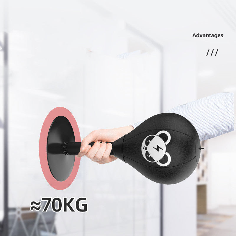 Monkey pattern desktop punching speed ball with stable base, pump, and kids boxing gloves. — view 3