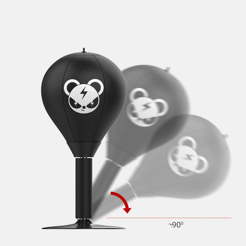 Monkey pattern desktop punching speed ball with stable base, pump, and kids boxing gloves. — view 4