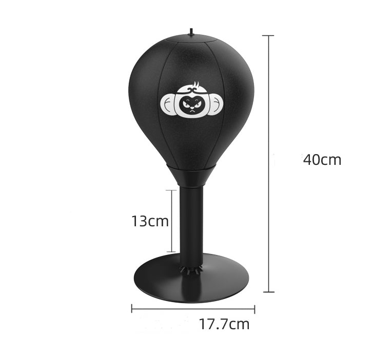 Monkey pattern desktop punching speed ball with stable base, pump, and kids boxing gloves. — view 5
