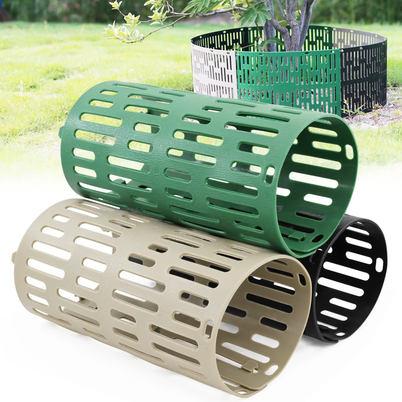 Grey plastic tree guard protector roll with perforated ventilation slots for garden plant protection. — view 2