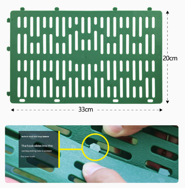 Grey plastic tree guard protector roll with perforated ventilation slots for garden plant protection. — view 3
