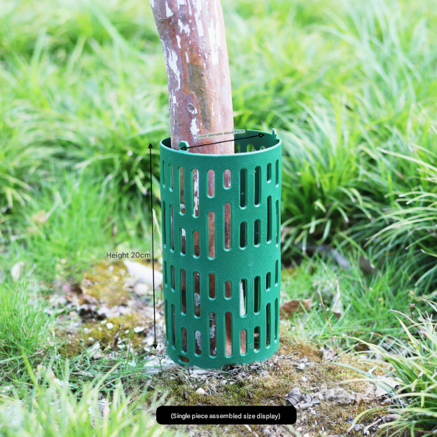 Grey plastic tree guard protector roll with perforated ventilation slots for garden plant protection. — view 5