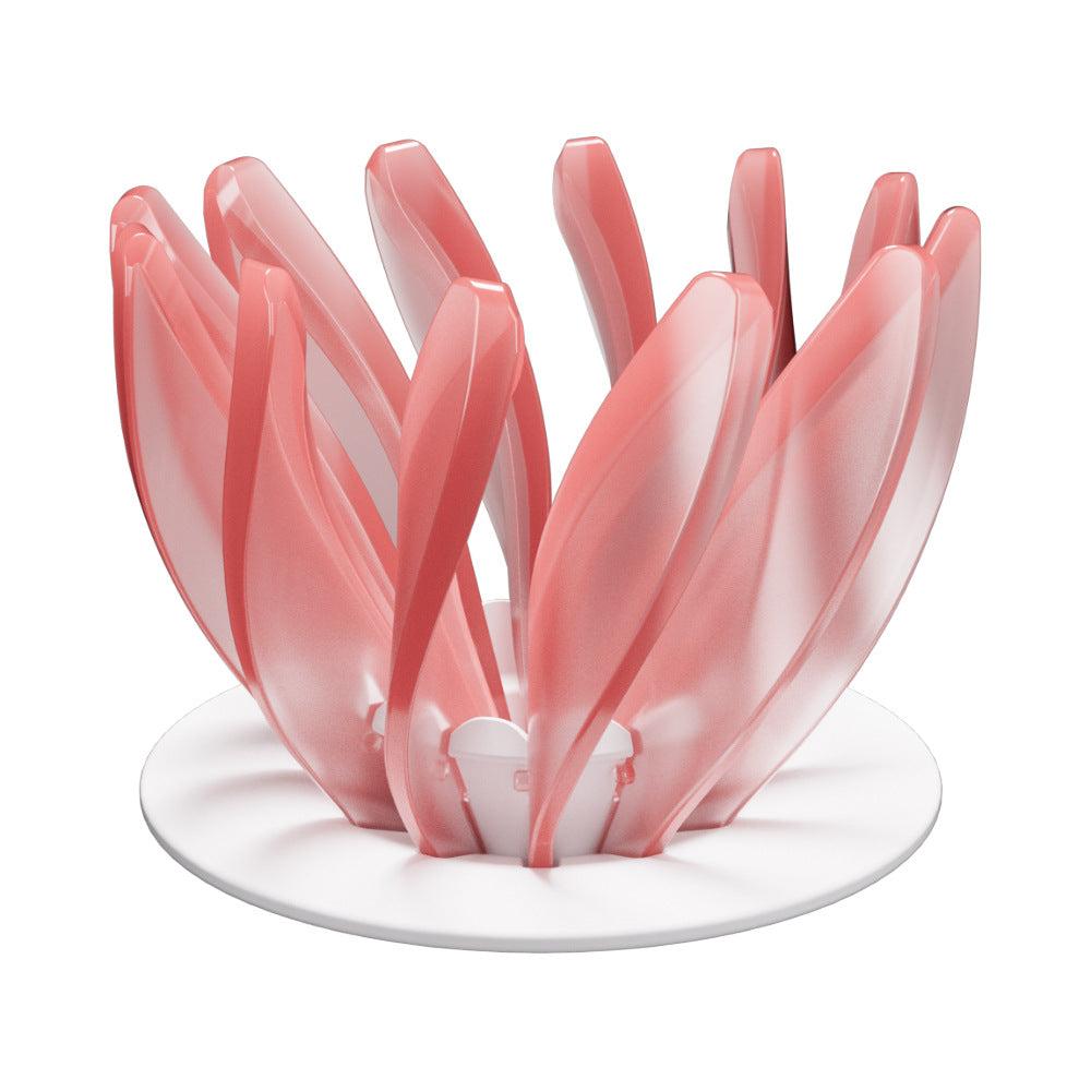 Pink V60 pour over coffee dripper with flower petal design and white base