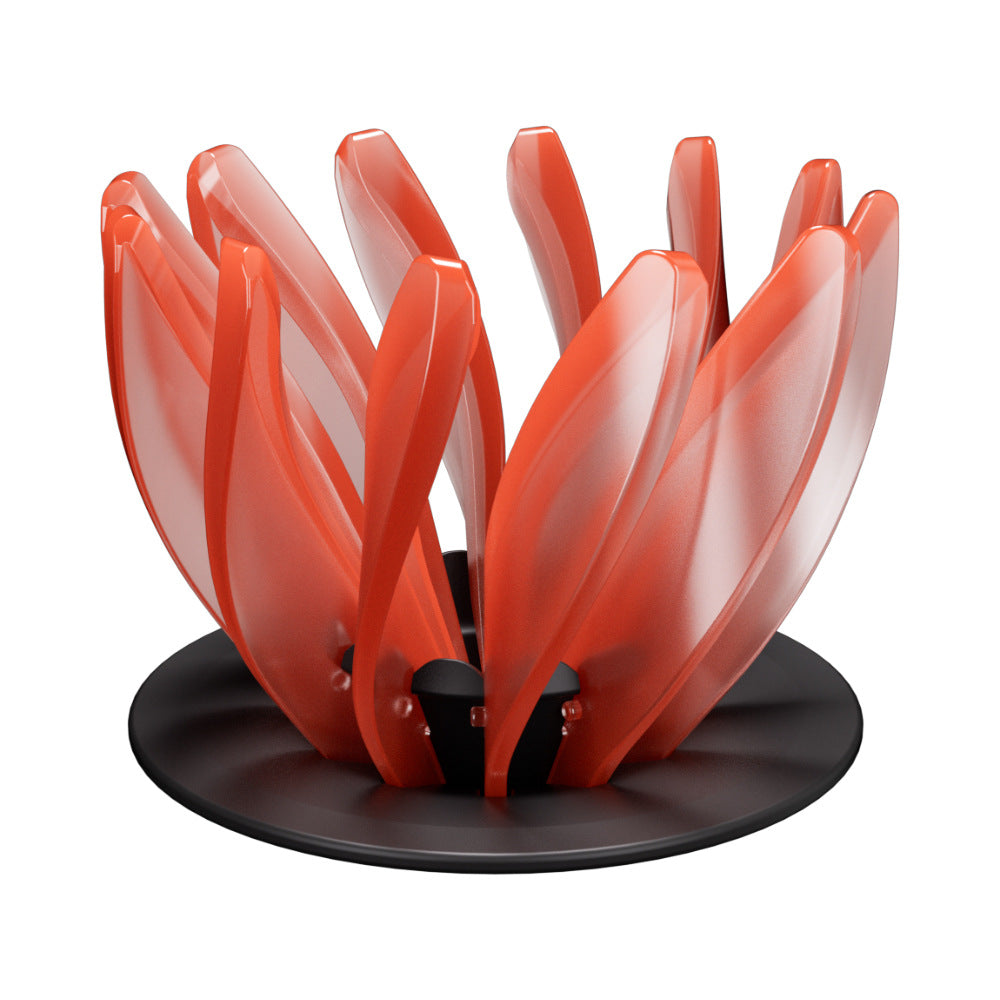 Orange floral V60 pour over coffee dripper with a black base for home brewing