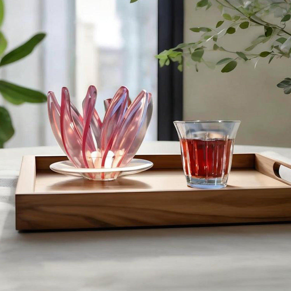 Orange floral V60 pour over coffee dripper with a black base for home brewing — view 2
