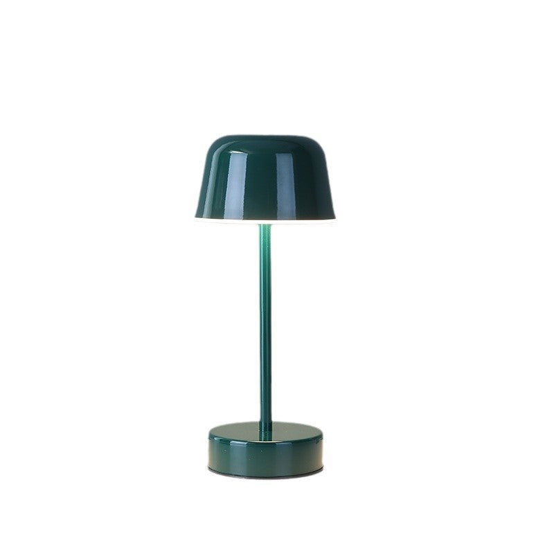 Red minimalist LED table lamp with touch control base, cordless design, and modern aesthetic — view 3