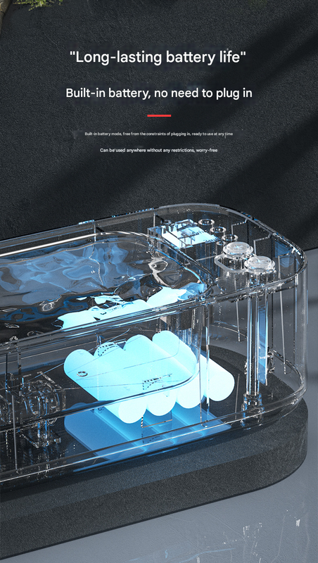 Green portable ultrasonic cleaner machine for jewellery and glasses crafted from durable ABS plastic. — view 5