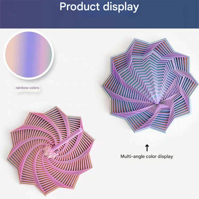 Two piece laser red 3D printed hexagonal folding fidget toy for stress relief and focus — view 3