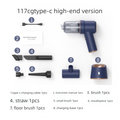 2-in-1 Cordless Handheld Car Vacuum Cleaner 120W High Power Suction and Blower Portable Mini Duster for Auto and Home Blue