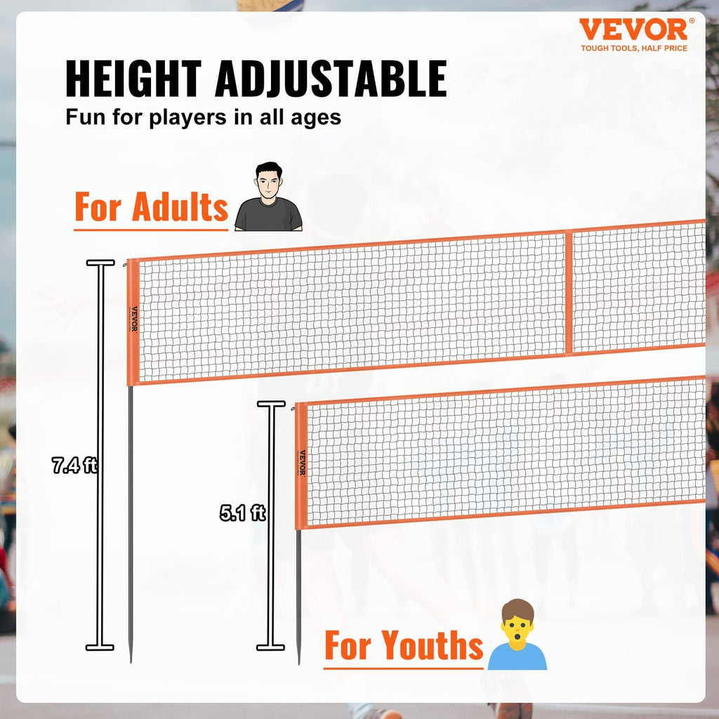 4-Way outdoor volleyball net set with reinforced steel poles and portable carrying bag on grass — view 2