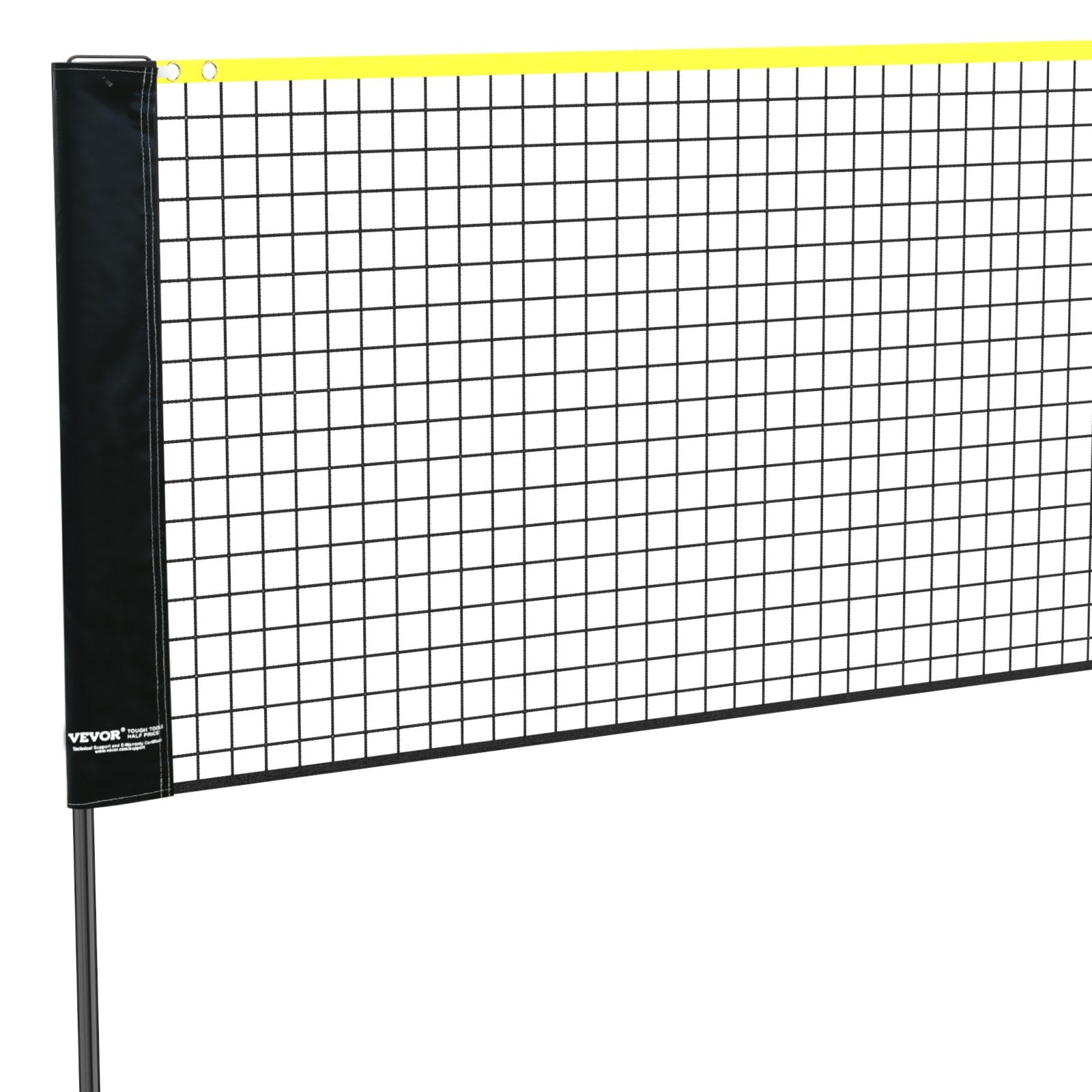 Portable 20ft outdoor badminton net set with four rackets, shuttlecocks, and carry bag