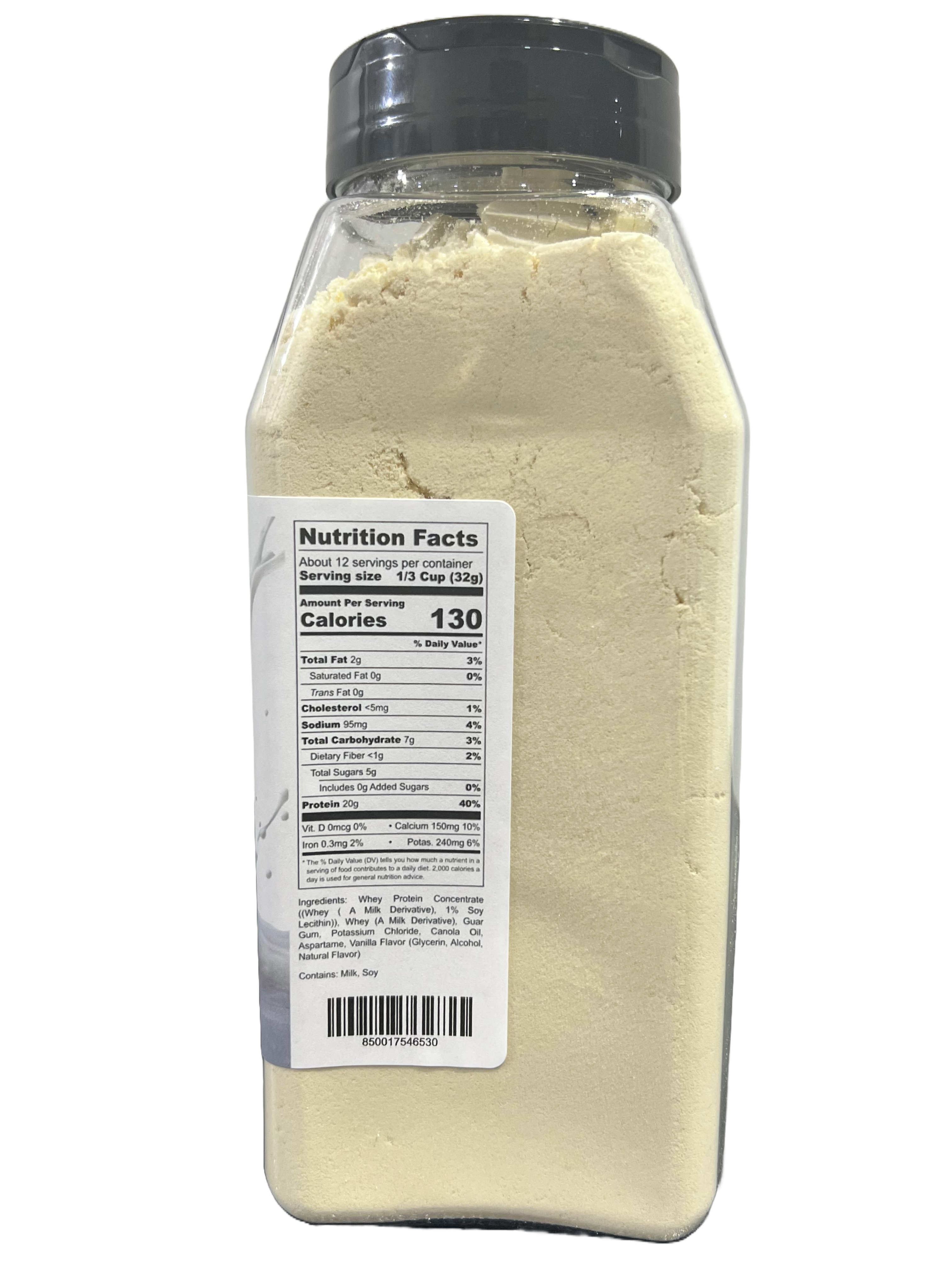 Vanilla protein shake bottle by Hi-West featuring twenty grams of protein and no added sugar — view 3