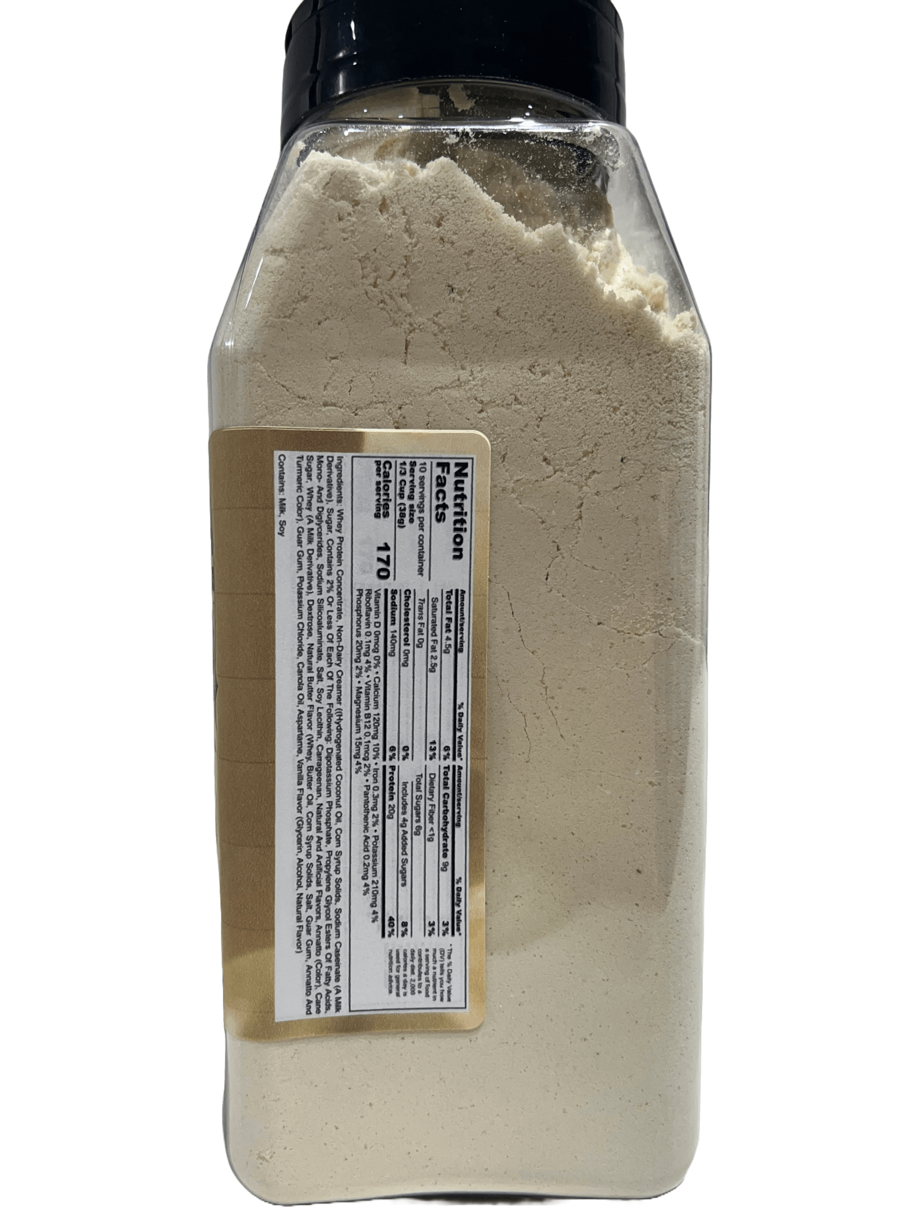 Vanilla protein shake bottle showing twenty grams of protein for fitness and muscle recovery — view 4