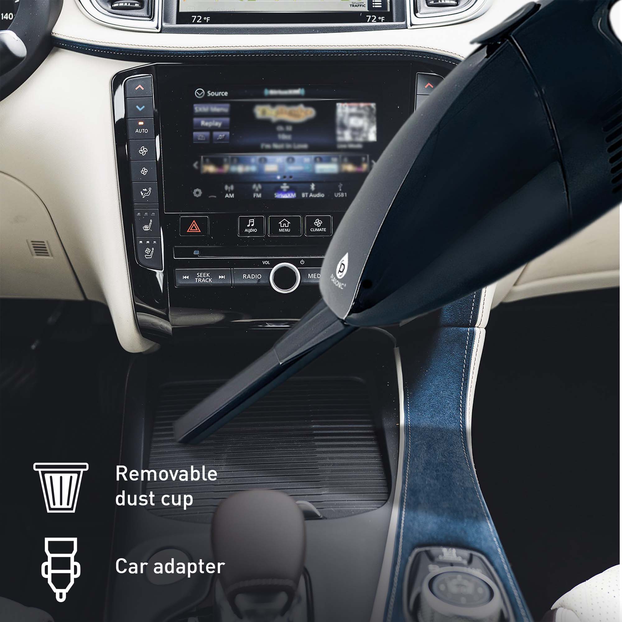 Pursonic dual-purpose car and handheld cordless vacuum cleaner bundle with black nozzle attachments and filters — view 2
