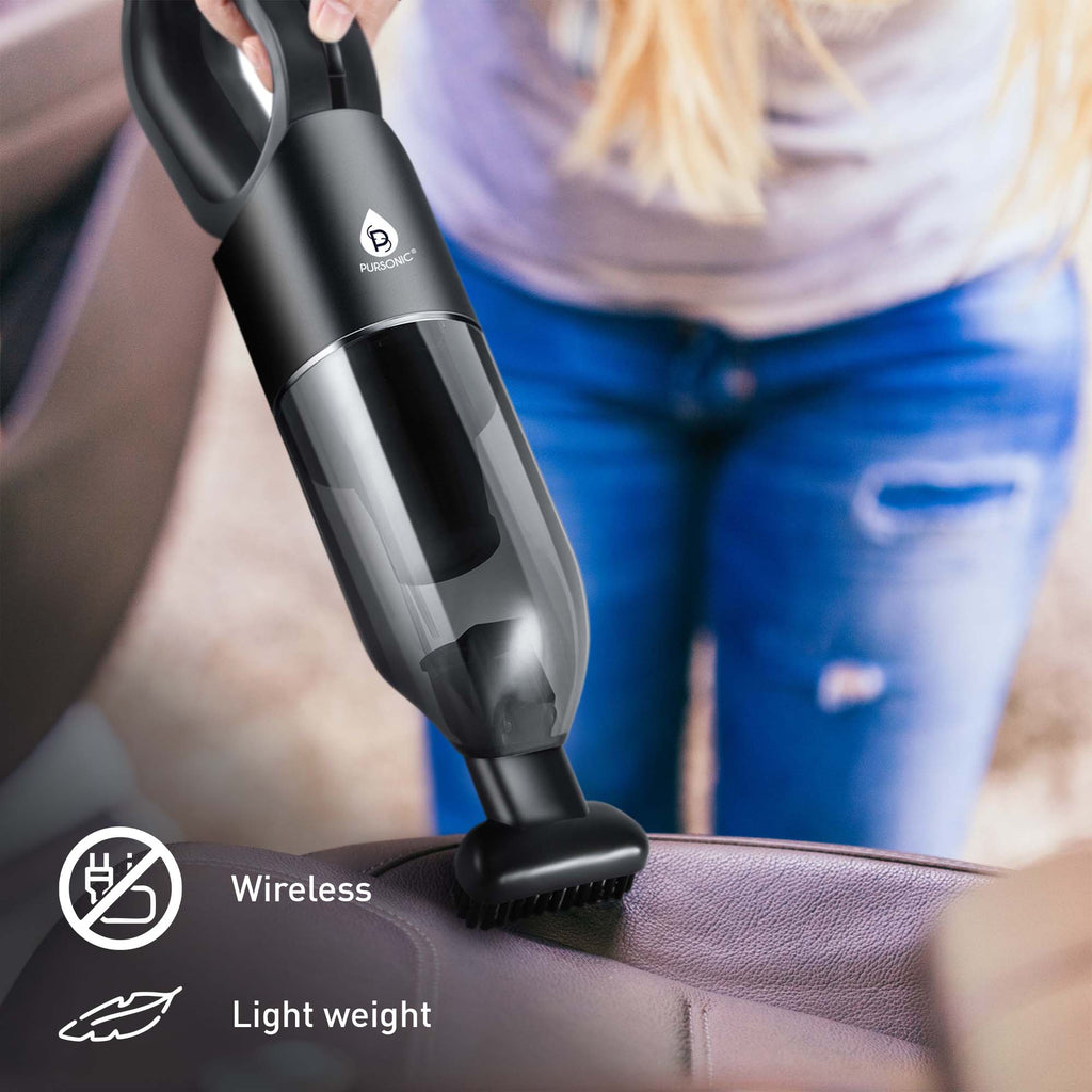 Pursonic dual-purpose car and handheld cordless vacuum cleaner bundle with black nozzle attachments and filters — view 3