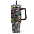Von Dutch 40oz bold stainless steel insulated tumbler with ergonomic handle and leak resistant straw lid