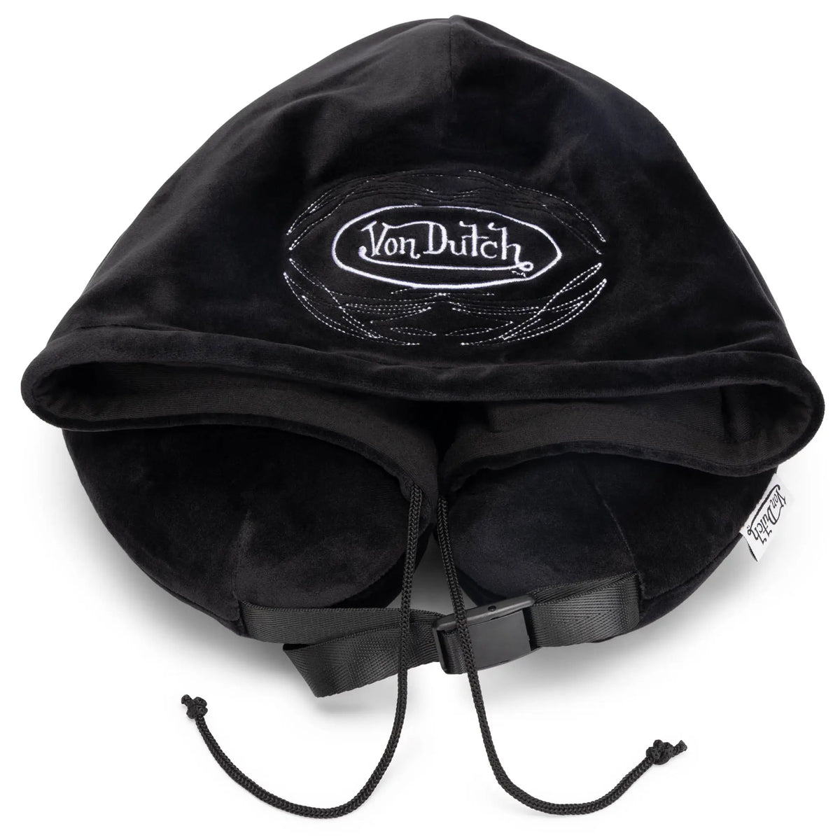 Pinstripe Hooded Memory Foam Travel Neck Pillow-4