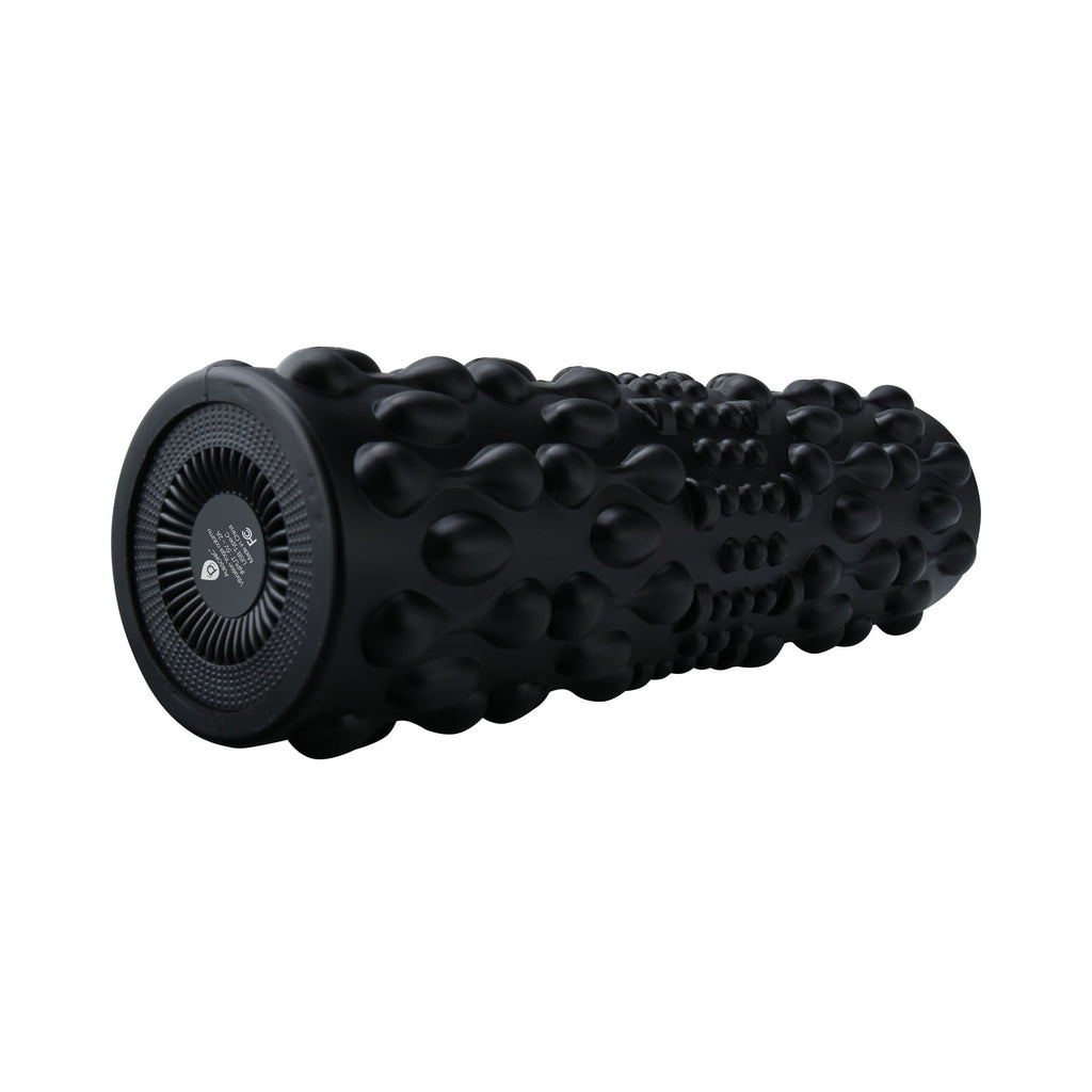 Vibrating foam roller with textured high-density foam surface for deep tissue muscle recovery and massage — view 2