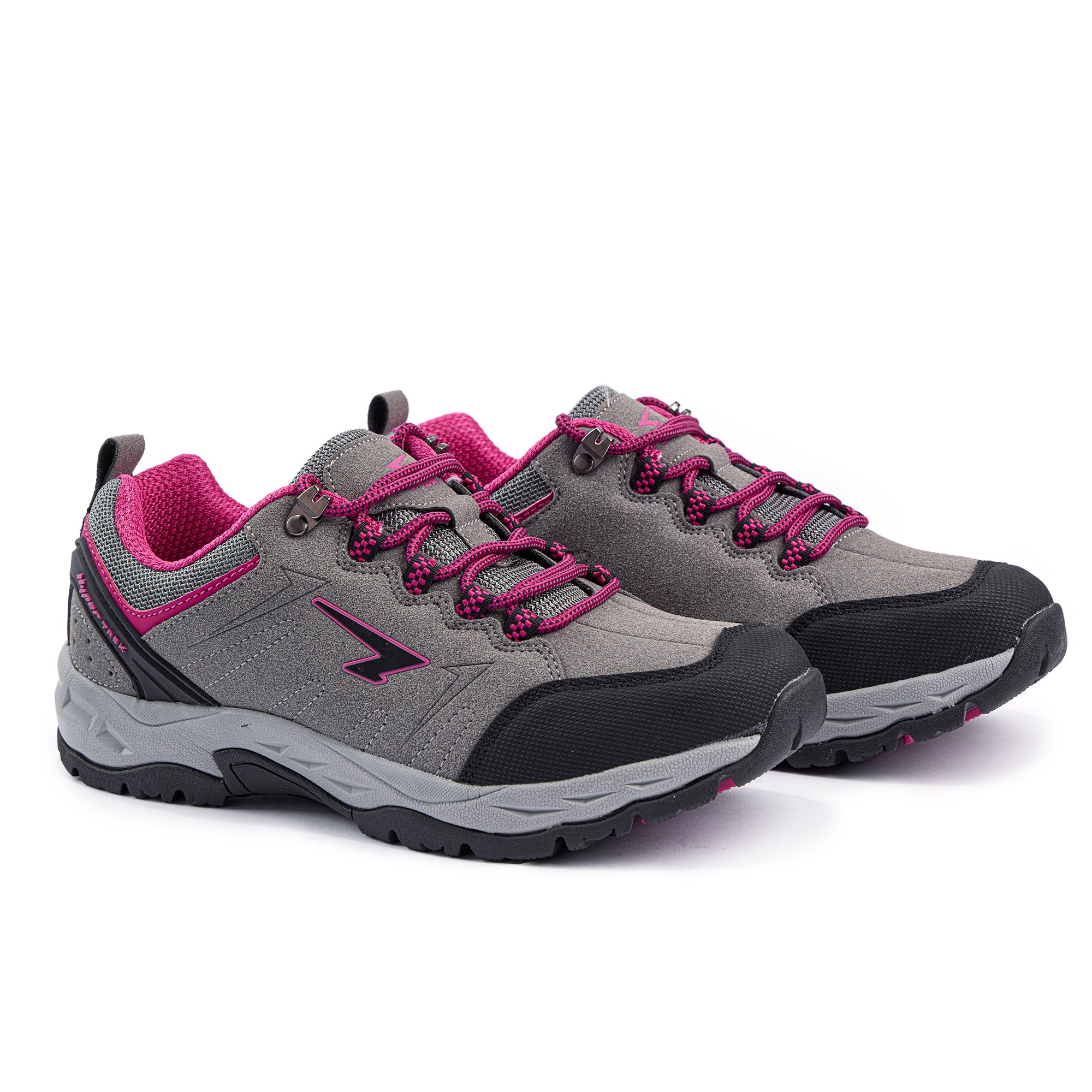 Voyage ladies outdoor walking and hiking shoe in grey and berry with durable synthetic upper. — view 3