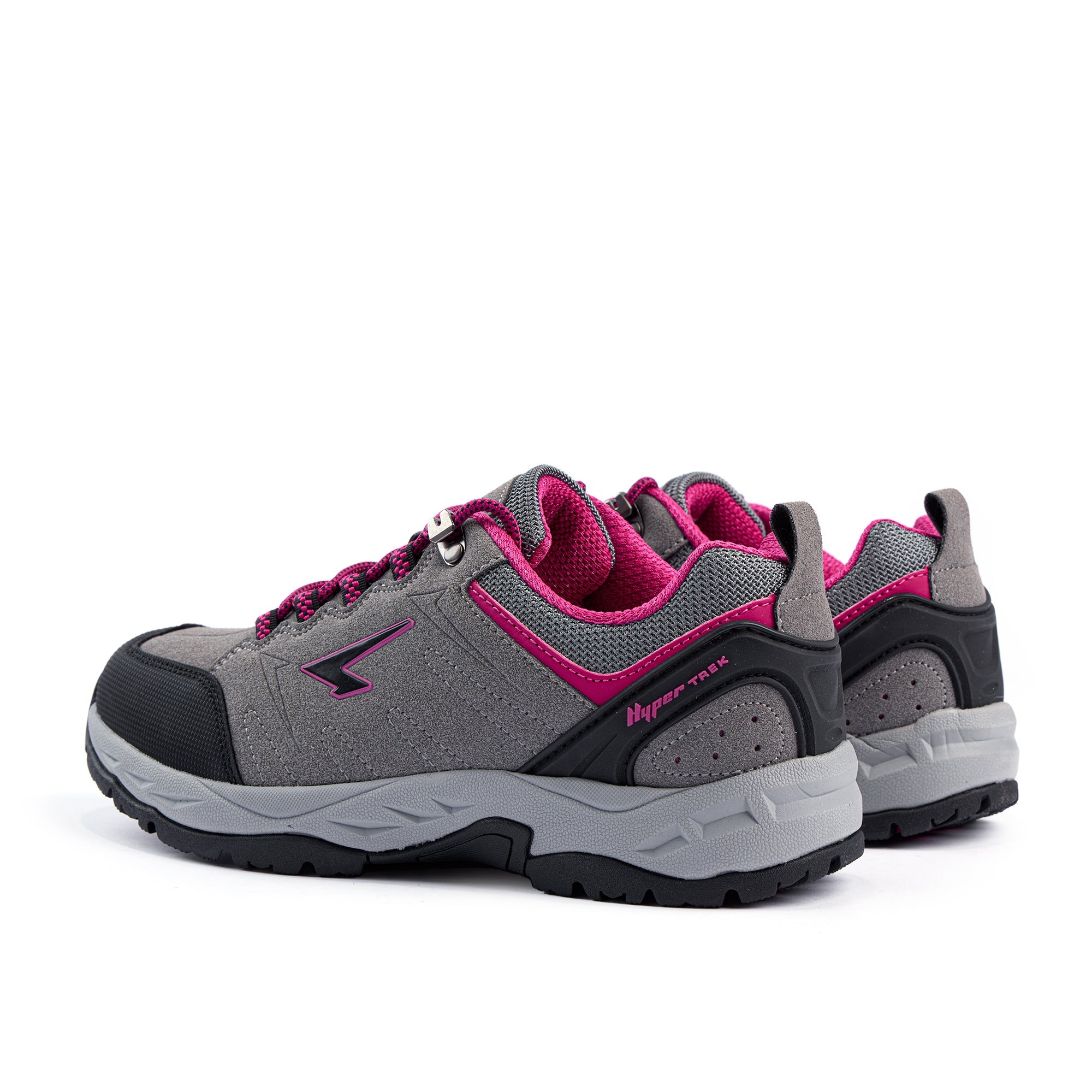 Voyage ladies outdoor walking and hiking shoe in grey and berry with durable synthetic upper. — view 4