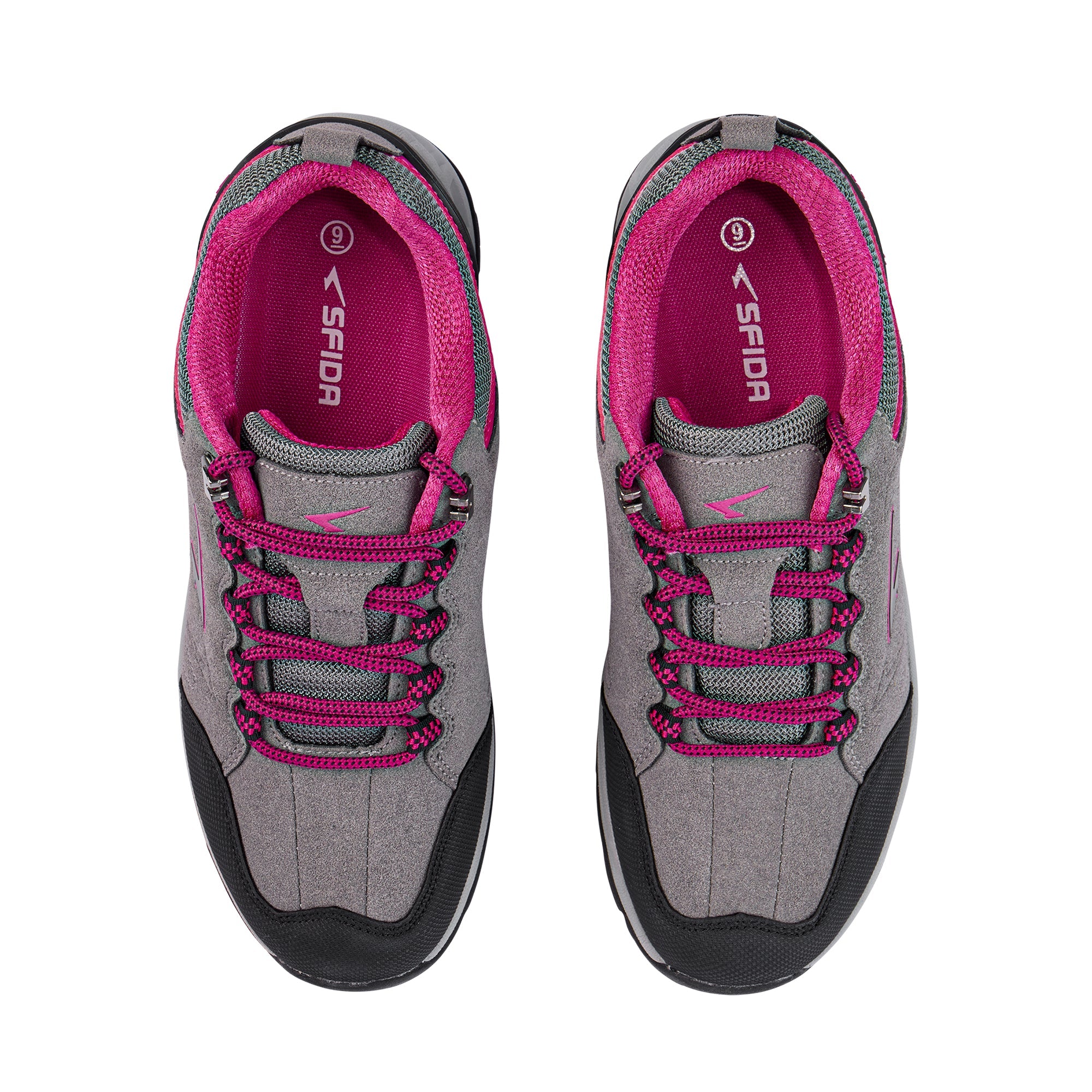 Voyage ladies outdoor walking and hiking shoe in grey and berry with durable synthetic upper. — view 2