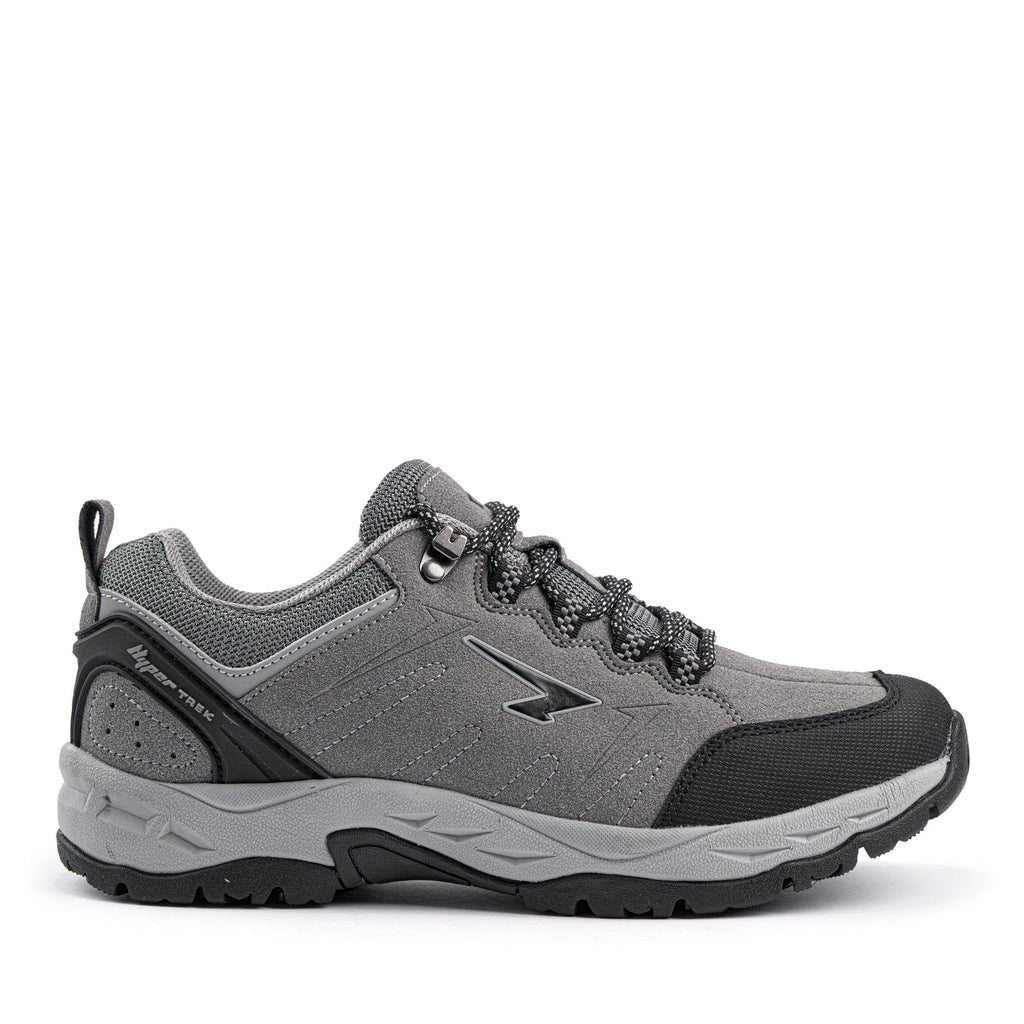 Voyage mens outdoor walker hiking shoe in grey and black with durable tread and protective toe