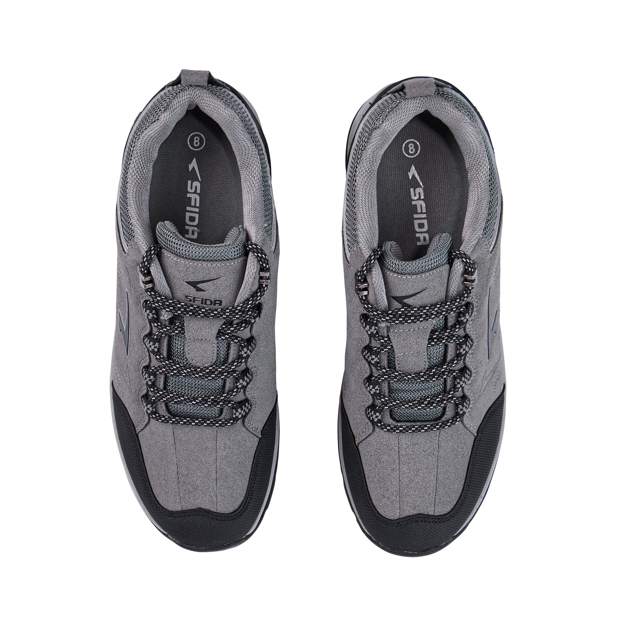 Voyage mens outdoor walker hiking shoe in grey and black with durable tread and protective toe — view 2