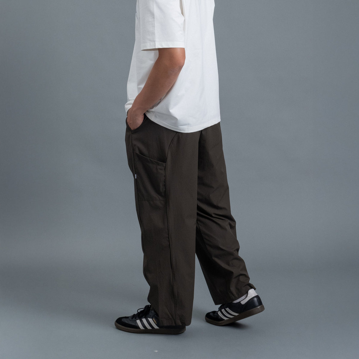 Panel Pants / Nylon - Green-4