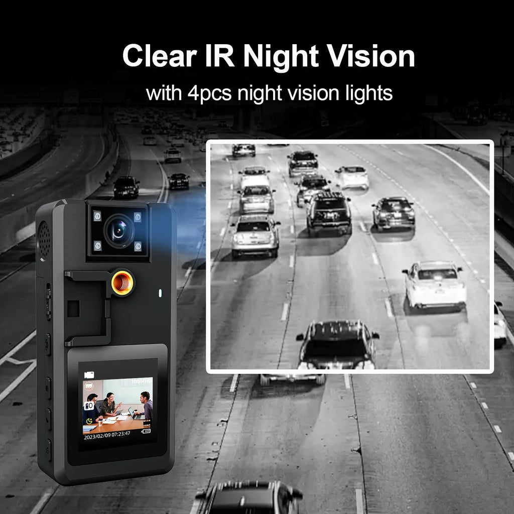 Compact HD mini dash cam with rotating lens and digital screen for car and home security — view 5