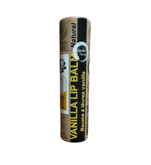 Organic vanilla lip balm 15ml in eco friendly paper push tube packaging