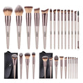 Vegan makeup brush set with sleek black handles for face and eye shadow cosmetic application