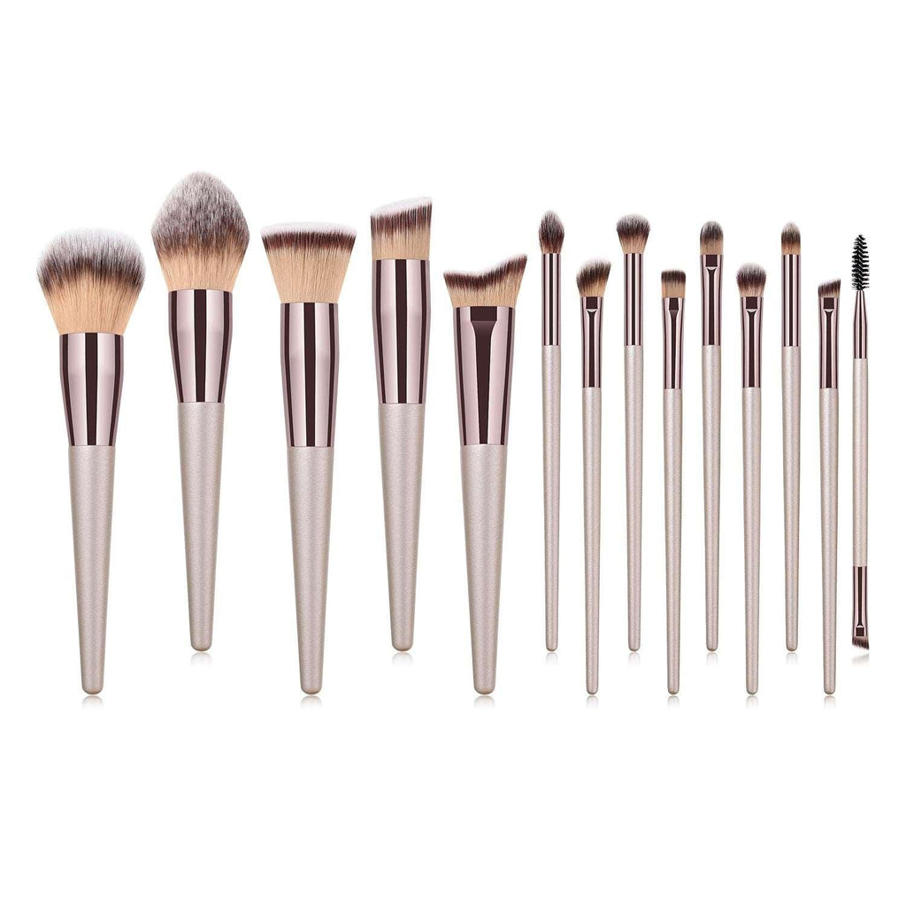 Vegan makeup brush set with sleek black handles for face and eye shadow cosmetic application — view 2