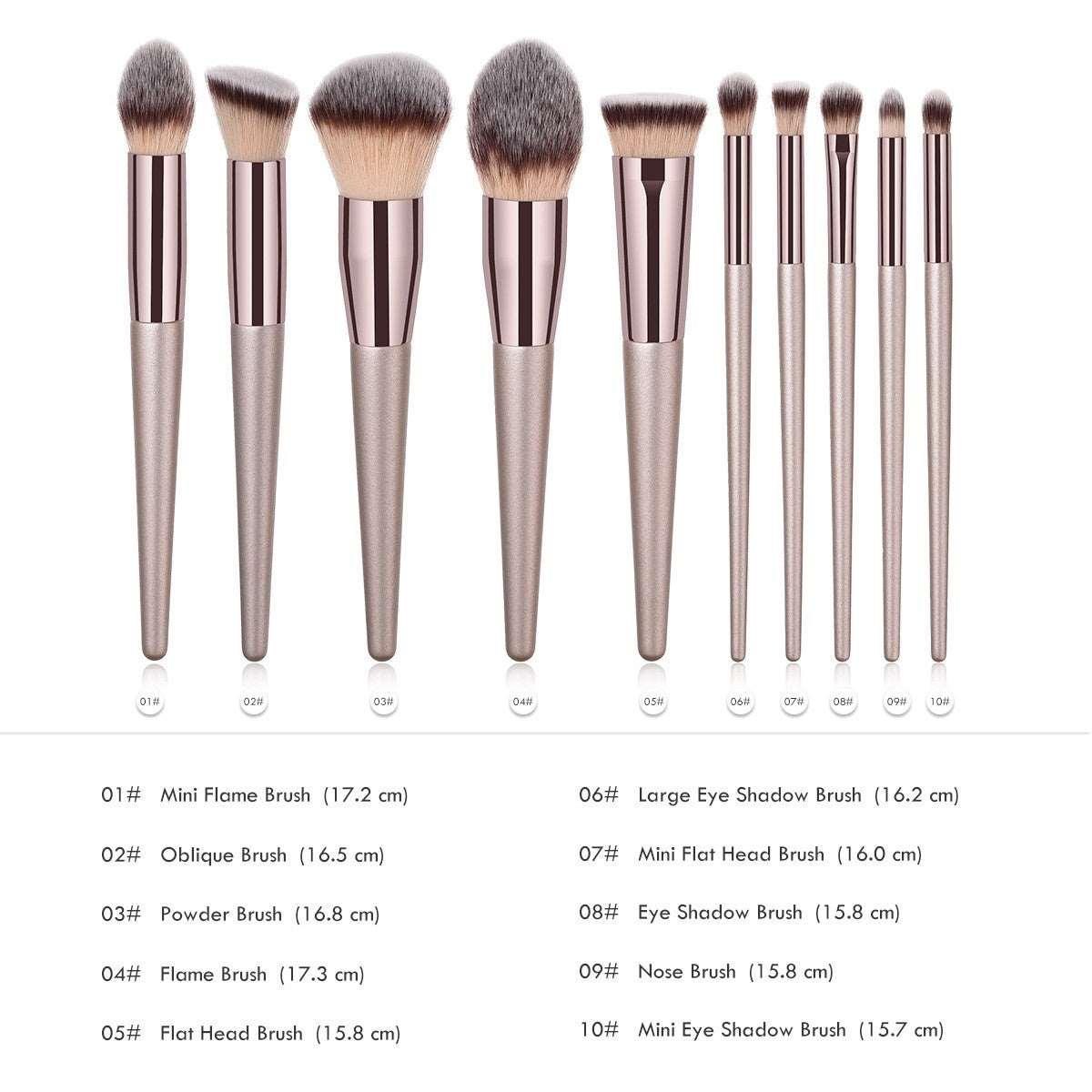 Vegan makeup brush set with sleek black handles for face and eye shadow cosmetic application — view 3