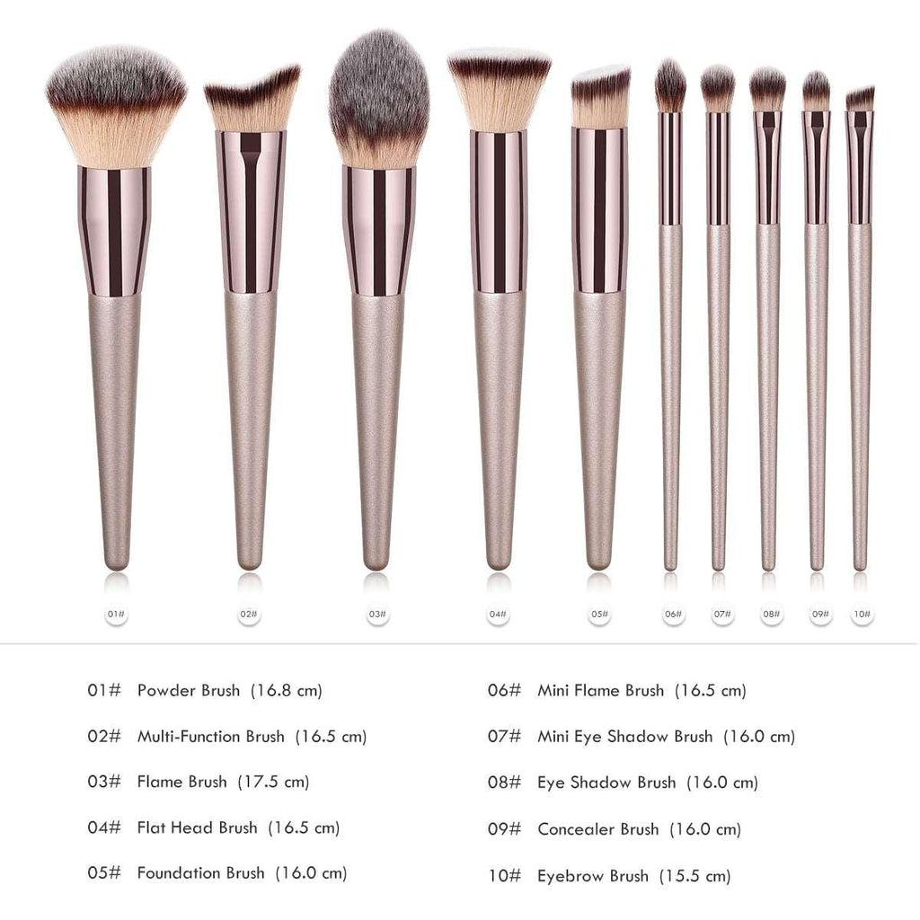 Vegan makeup brush set with sleek black handles for face and eye shadow cosmetic application — view 4