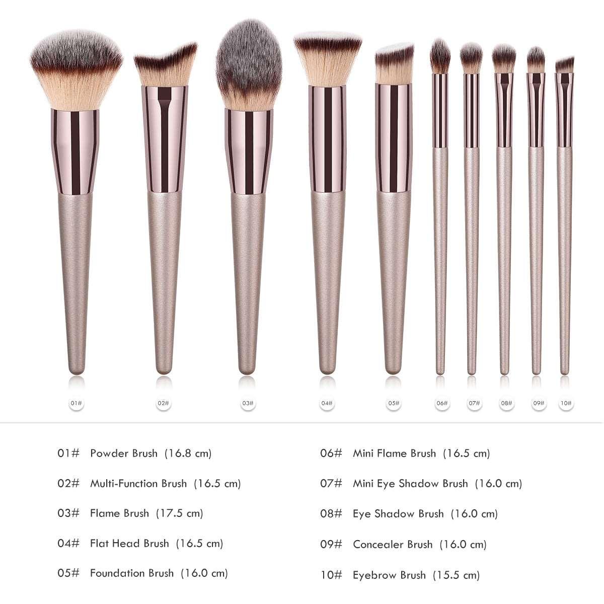 Vegan makeup brush set with sleek black handles for face and eye shadow cosmetic application — view 4