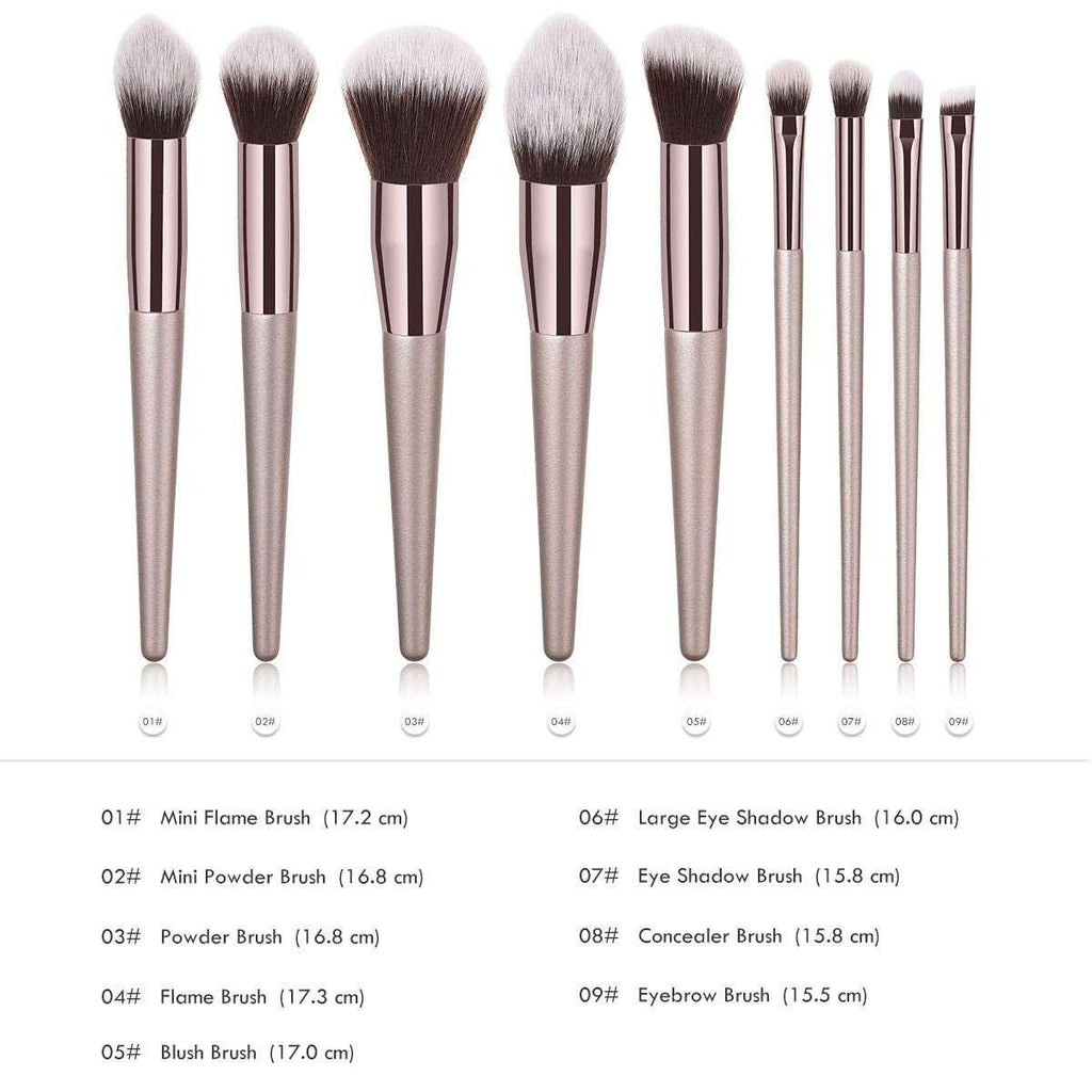 Vegan makeup brush set with sleek black handles for face and eye shadow cosmetic application — view 5