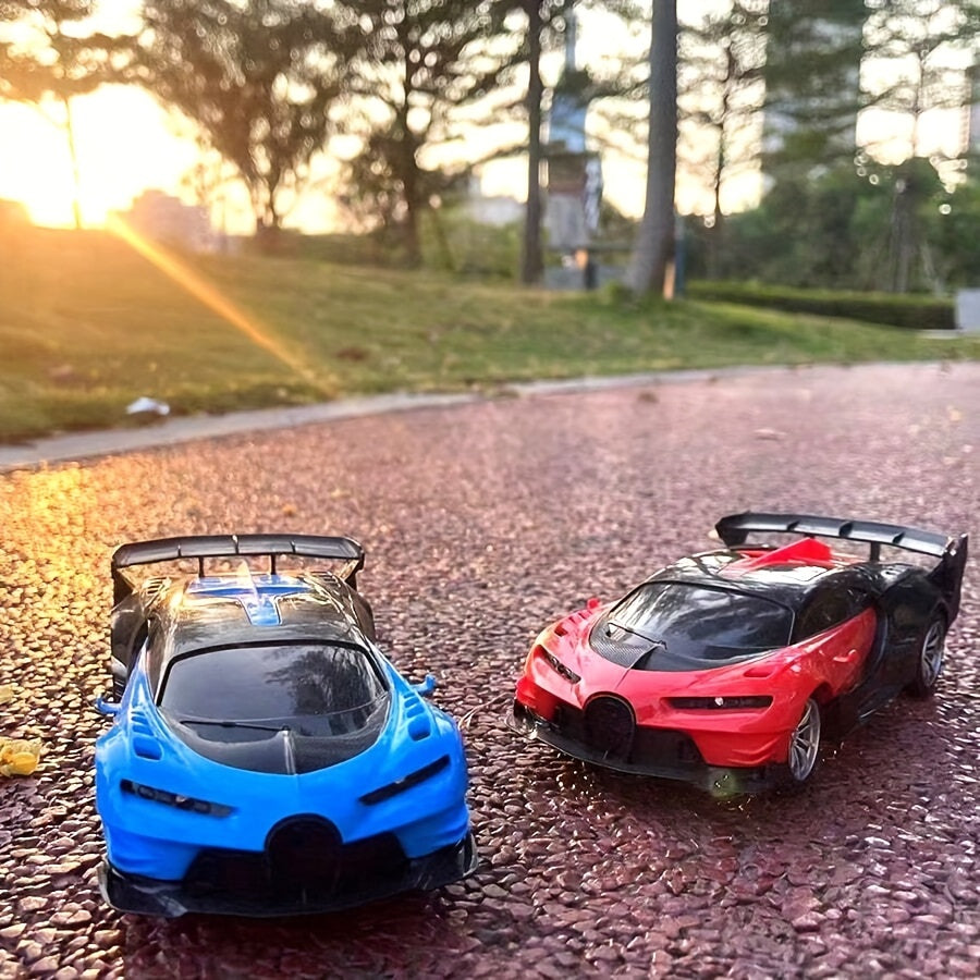 Remote control racing car toy in vibrant plastic with wireless controller and bright LED front headlights — view 5