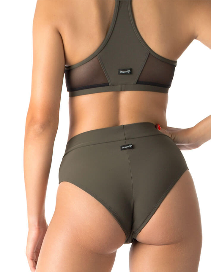 Victoria mesh high-neck sports bra with double straps for pole dance and yoga training. — view 5
