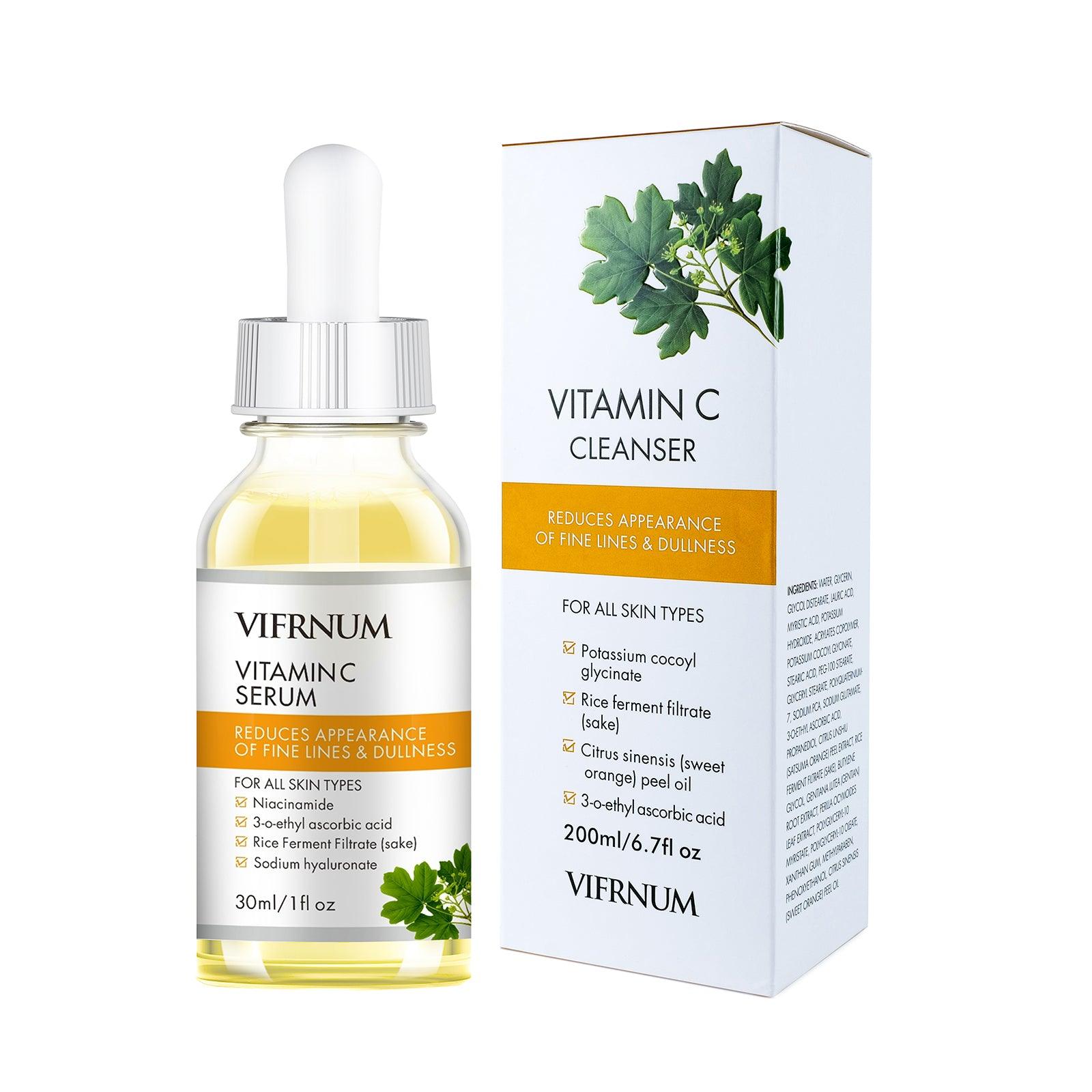 Vifrnum Vitamin C Serum bottle with hyaluronic acid for brightening and hydrating daily skincare routines — view 2