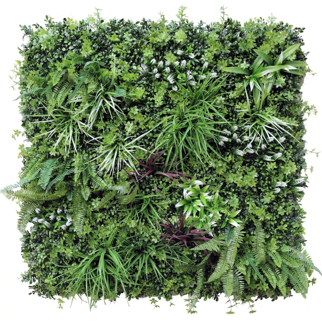 Tropical Vista Artificial Vertical Garden Green Wall Panel 40×40in 11 SQ FT – UV Resistant – Commercial Grade-0