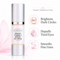 Organic vitamin C eye serum bottle, anti-aging peptide treatment for dark circles and puffiness