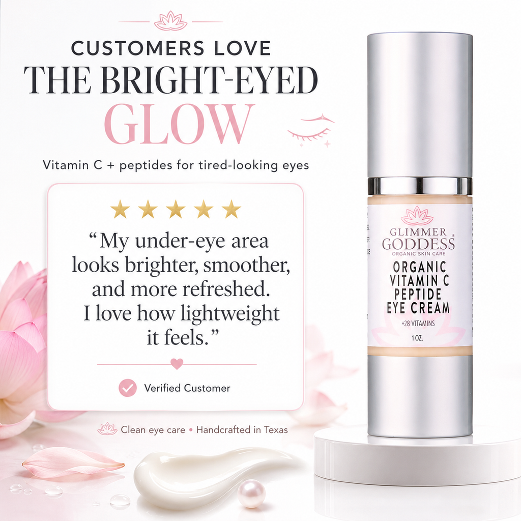 Organic vitamin C eye serum bottle, anti-aging peptide treatment for dark circles and puffiness — view 3
