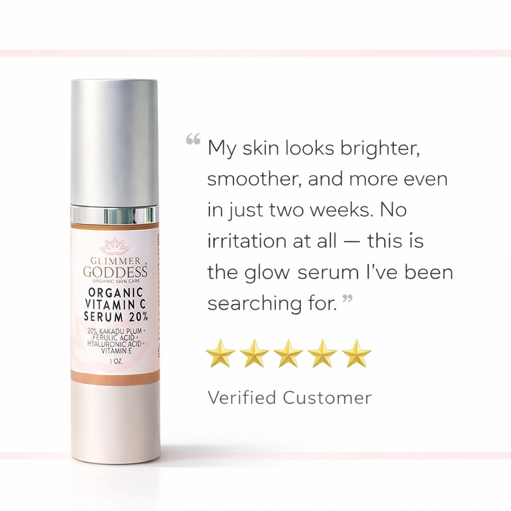 Organic Vitamin C Serum 20 percent glass dropper bottle with plant based brightening treatment — view 4